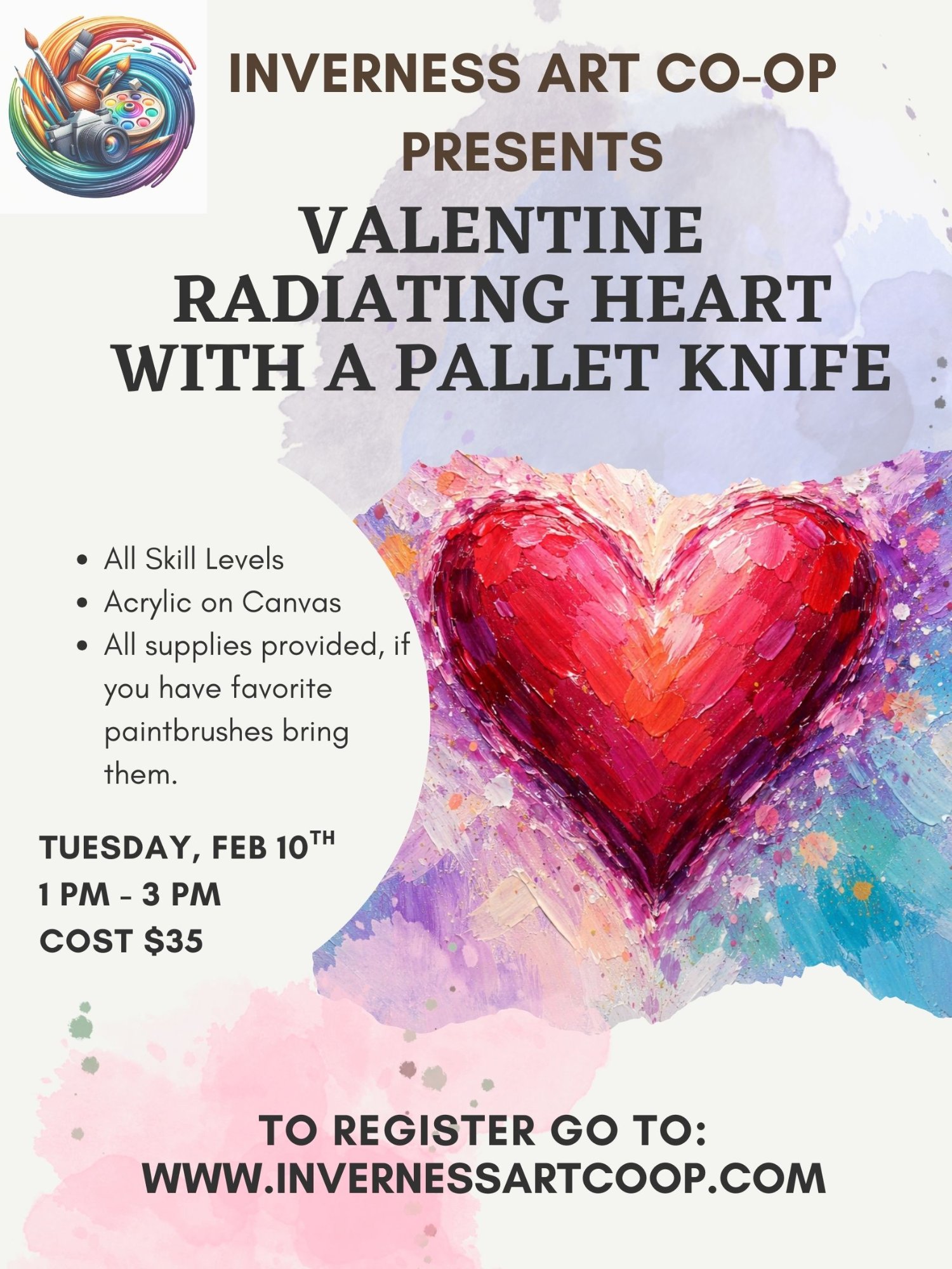 Valentine Radiating Heart with a Palette Knife