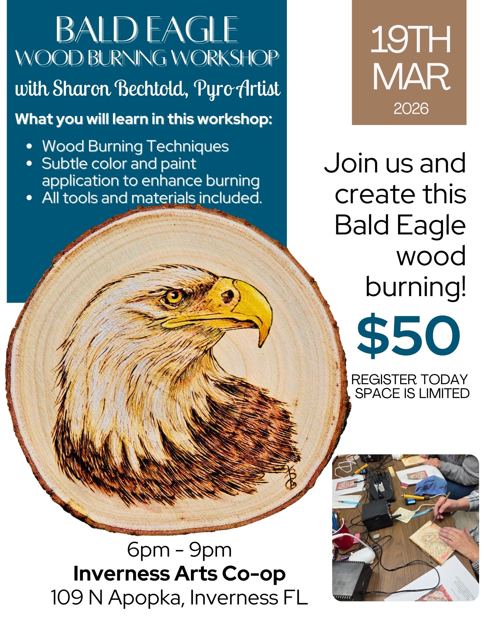 Bald Eagle Wood Burning Workshop