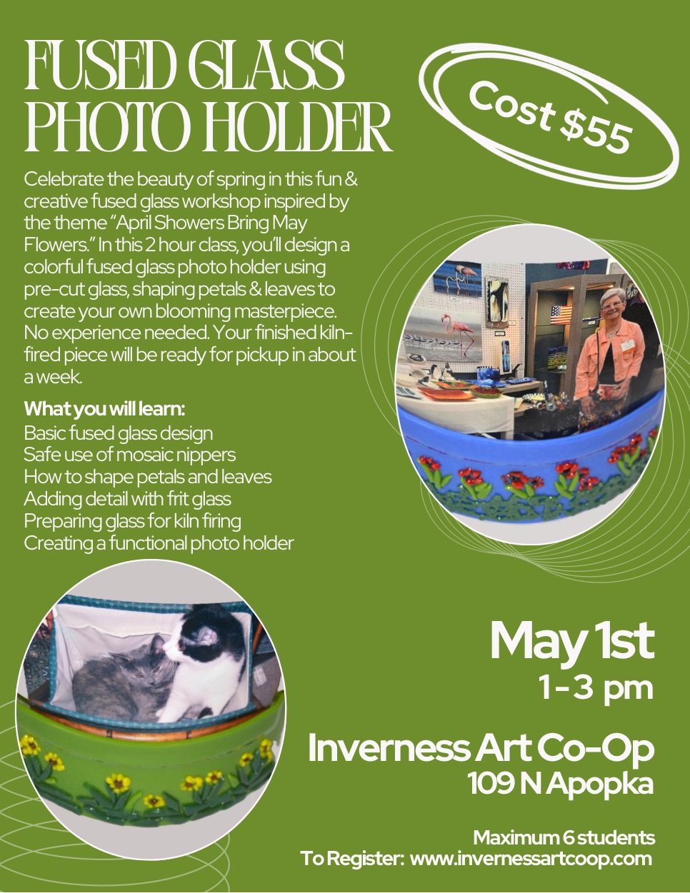 Fused Glass Photo Holder