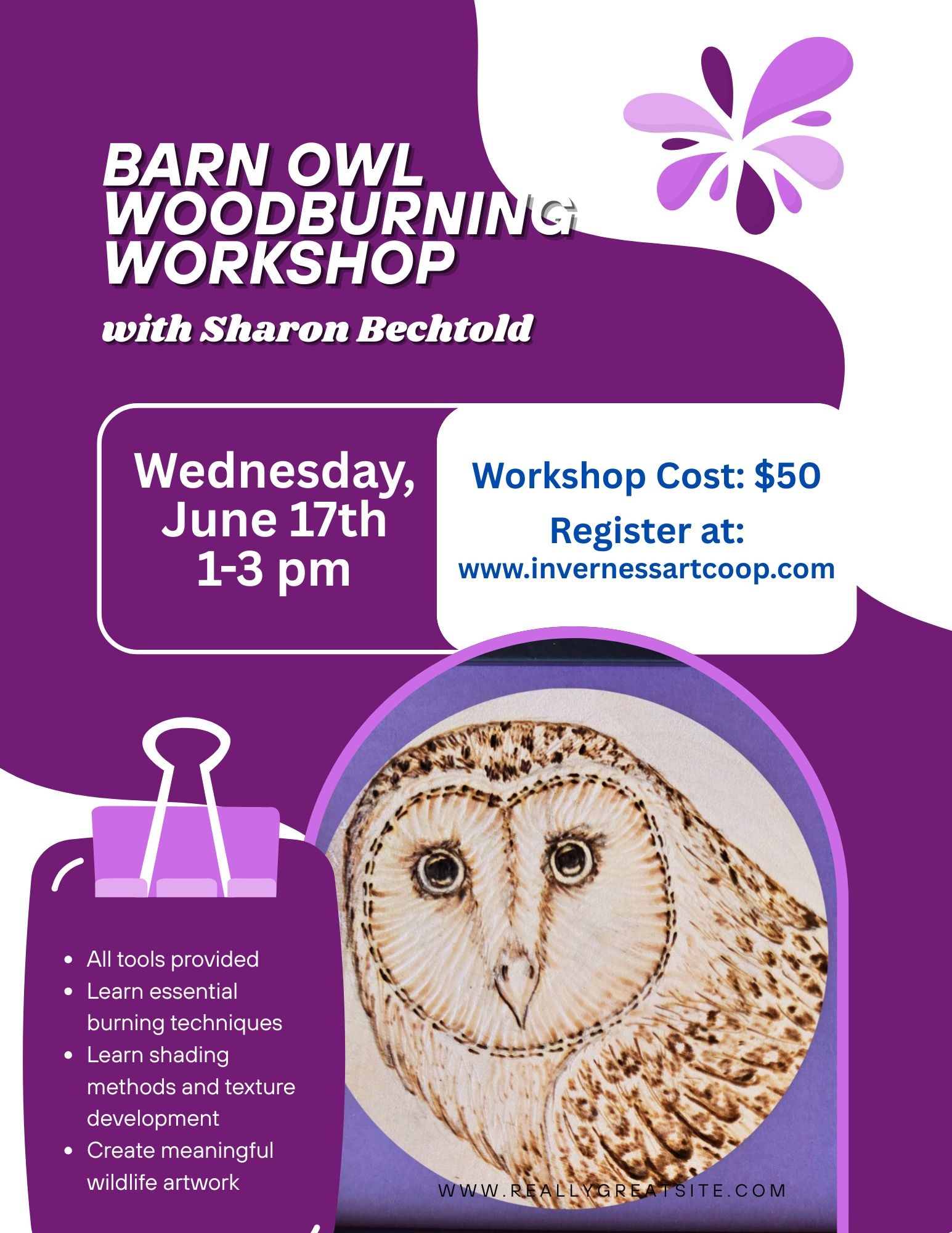 Barn Owl Woodburning Workshop
