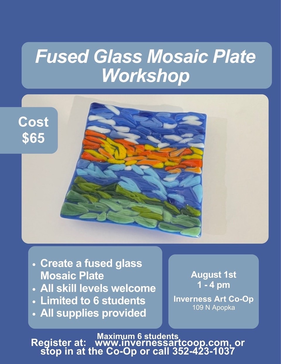 Fused Glass Mosaic Plate Workshop