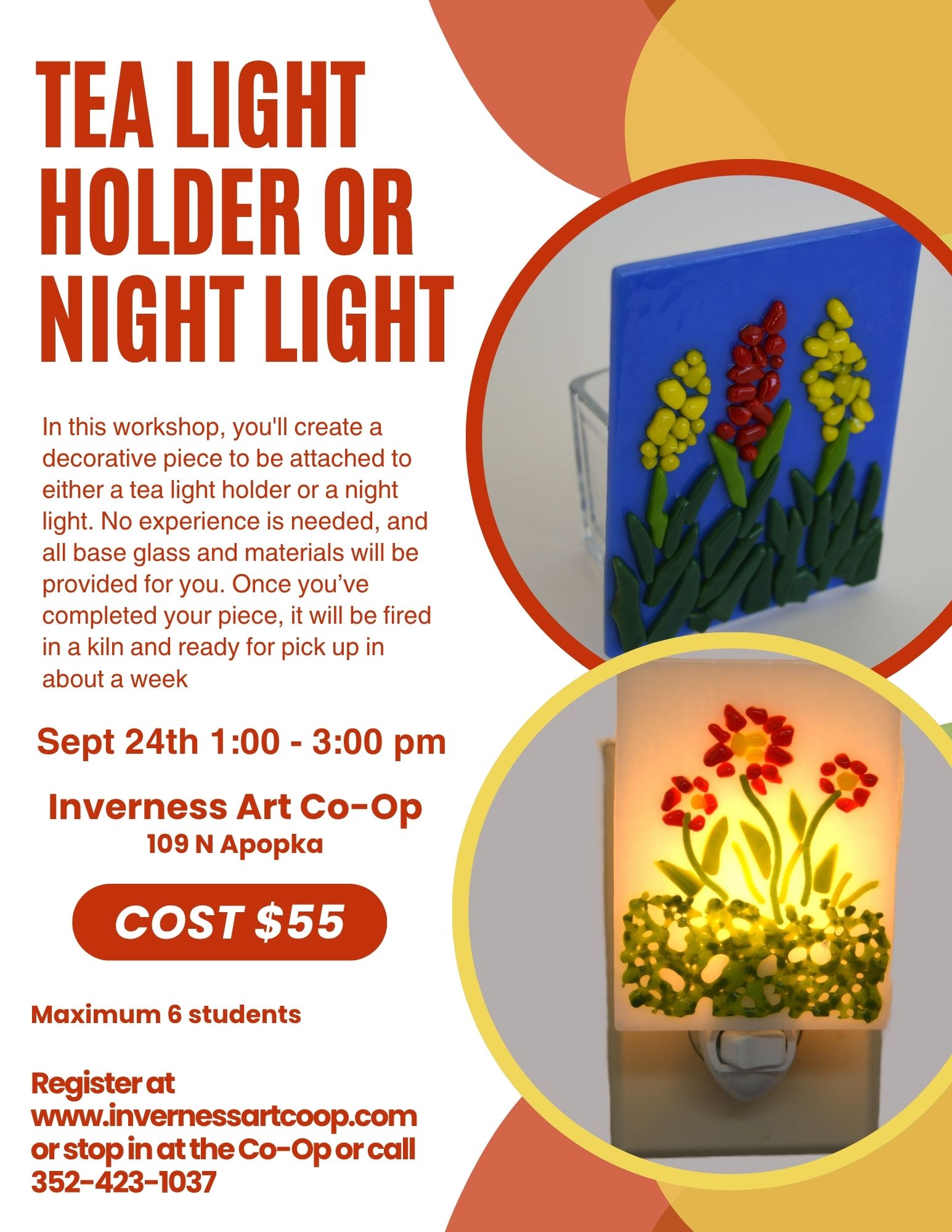Fused Glass Tea or Night Light Shade