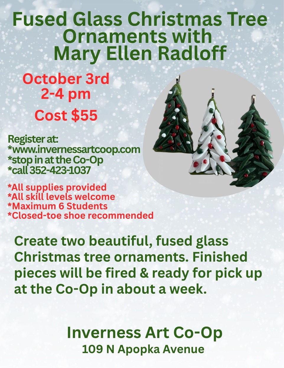 Fused Glass Christmas Ornament Class