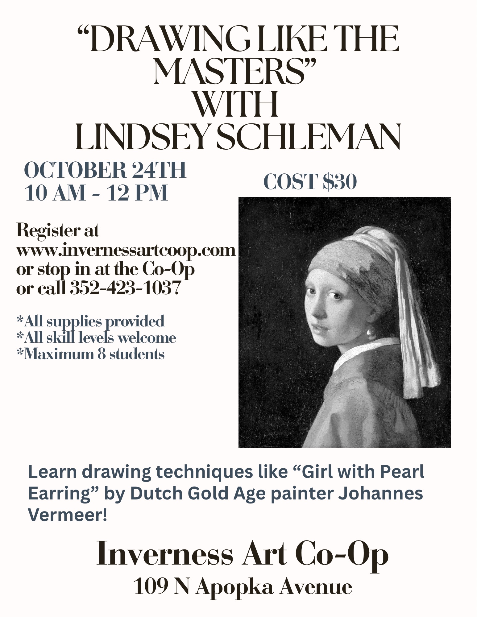 Drawing Like the Masters - Girl with Pearl Earring - Johannes Vermeer