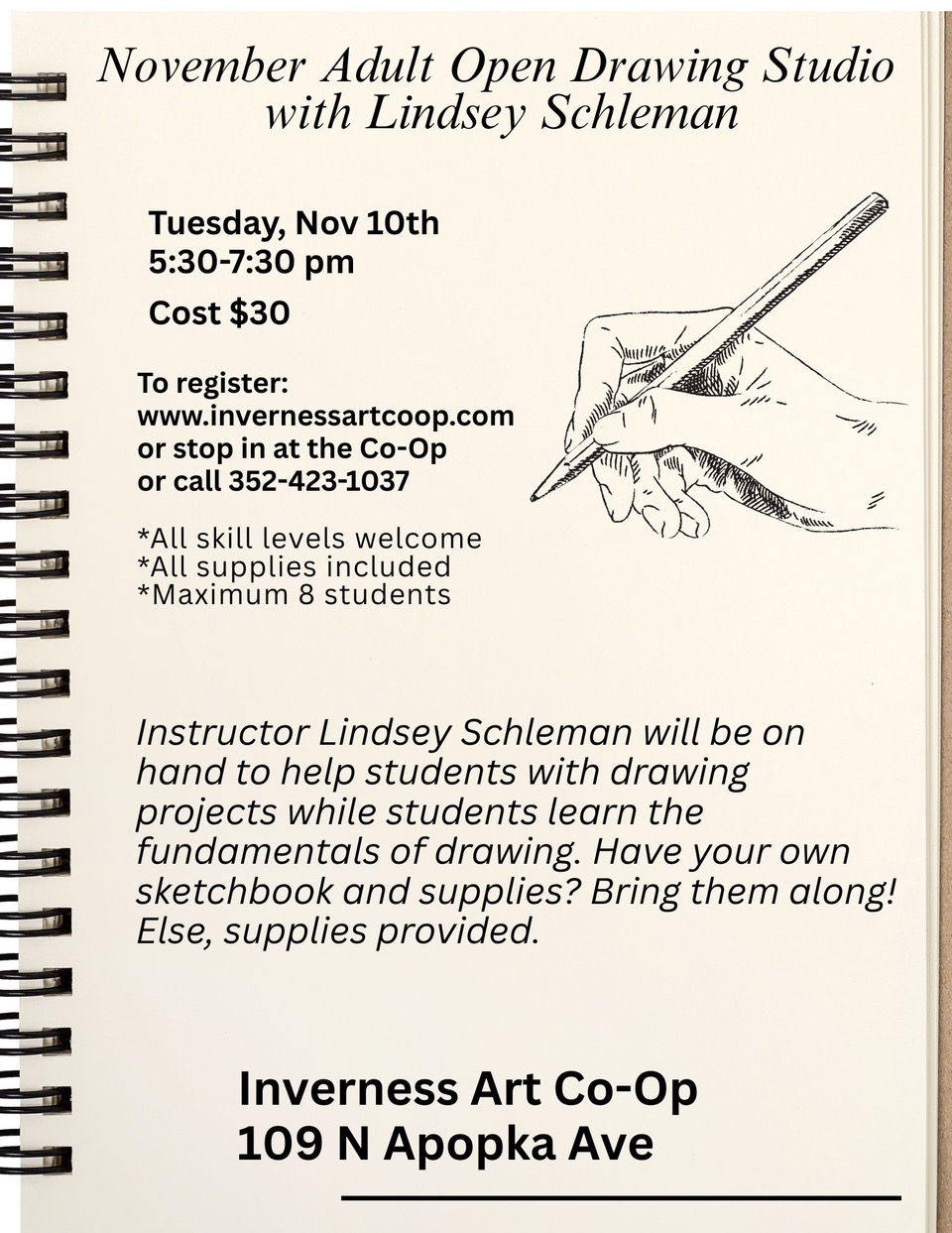 Open Studio Drawing Class