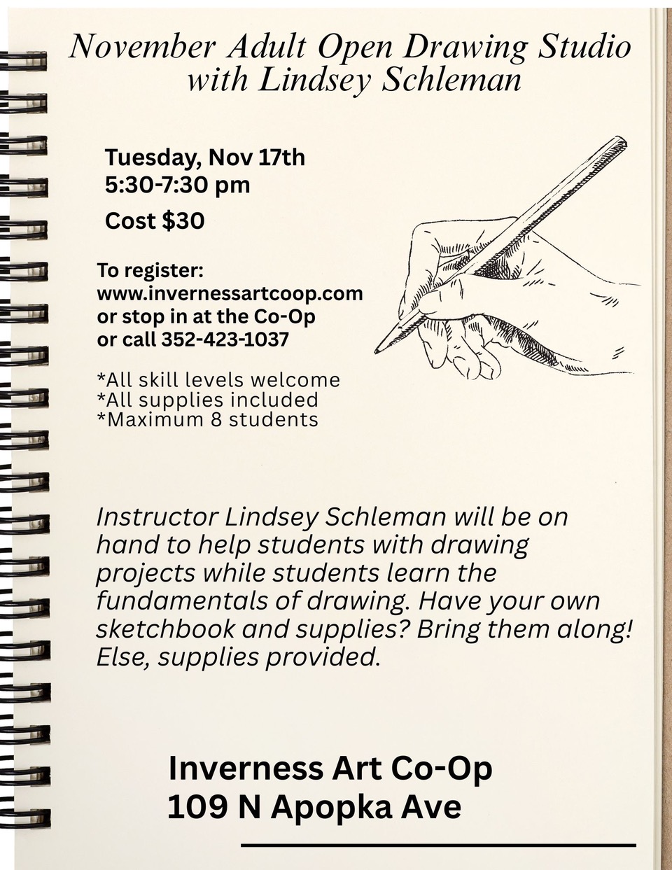 Open Studio Drawing Class