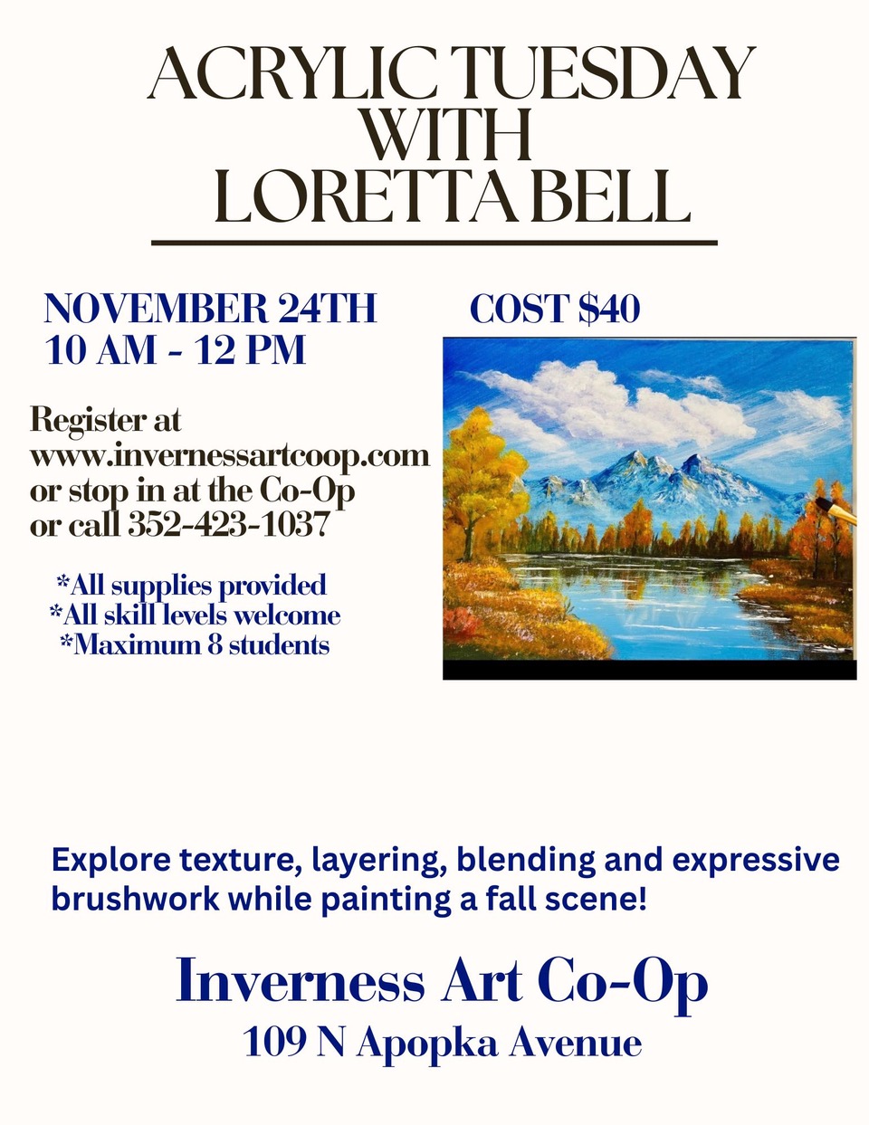 Acrylic Tuesdays Painting Class!