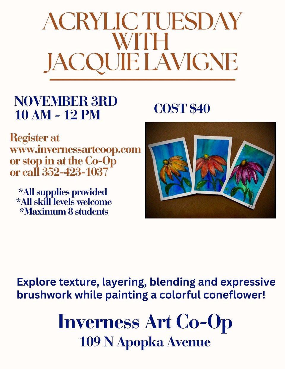 Acrylic Tuesdays Painting Class!