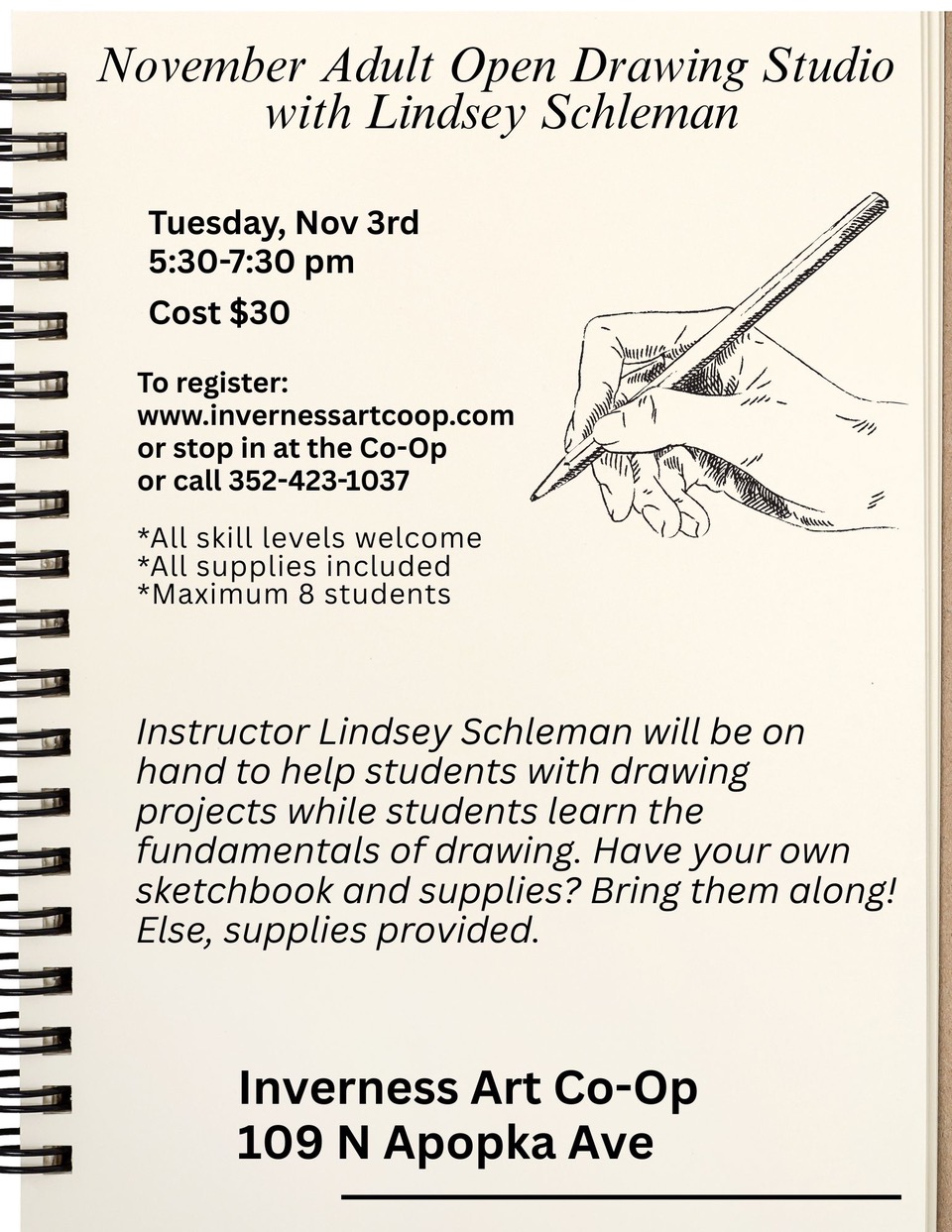 Open Studio Drawing Class